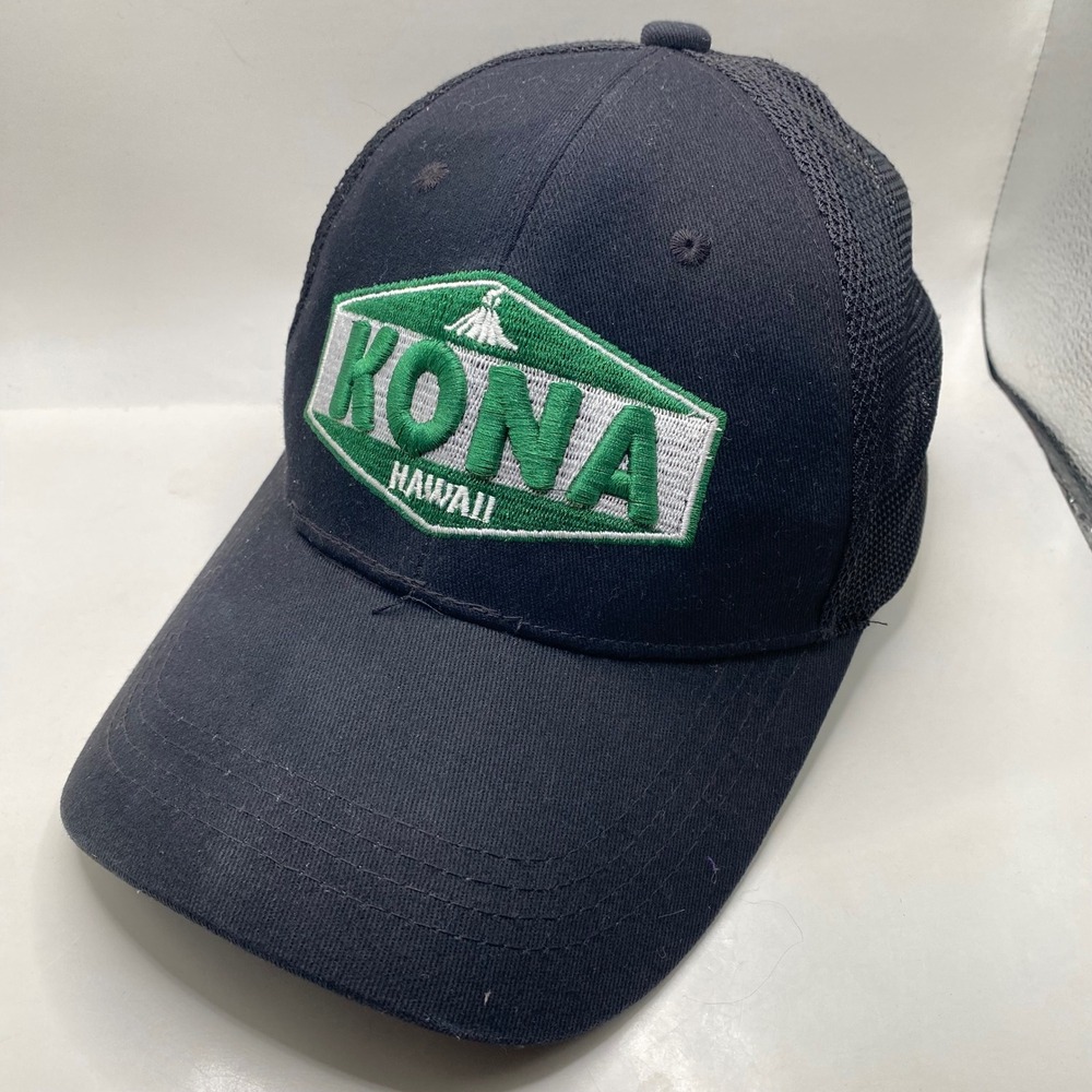 KONA HAWAII Unbranded Trucker Hat Mens OSFA Navy Blue Mesh Snapback Souvenir Cap